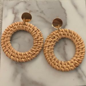 Wicker dangle earrings